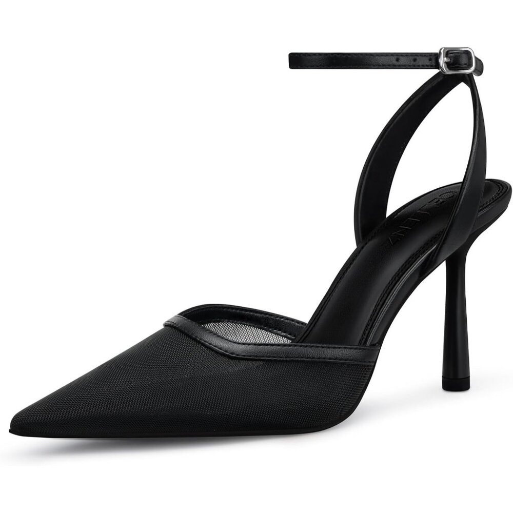 🆕 Women's Black Mesh Stiletto Heel Pumps: 3.75 Inch Pointed Toe High Heels
